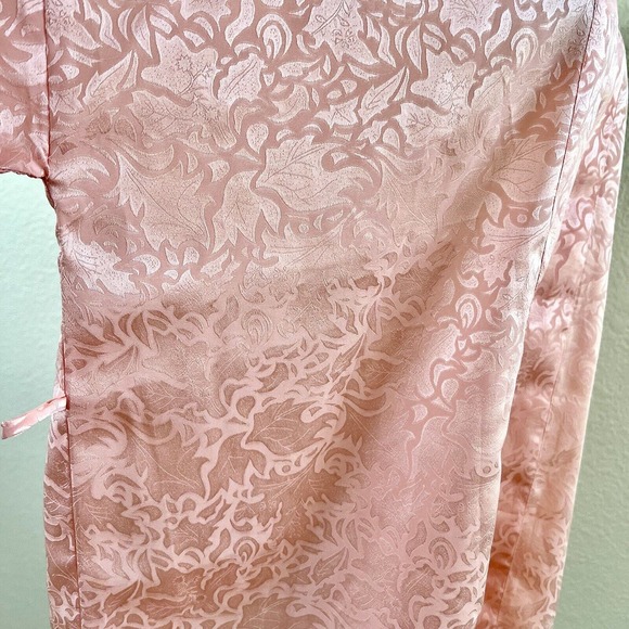 Vintage Victoria's Secret Gold Label Robe Womens OS Pink Satin Short Kimono - Picture 6 of 13